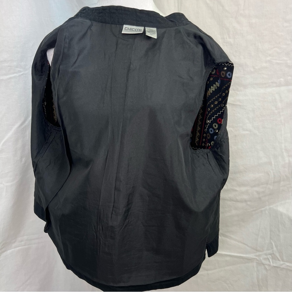 Chico’s embroidered boho style vest with snap-up 
front. - Picture 10 of 10